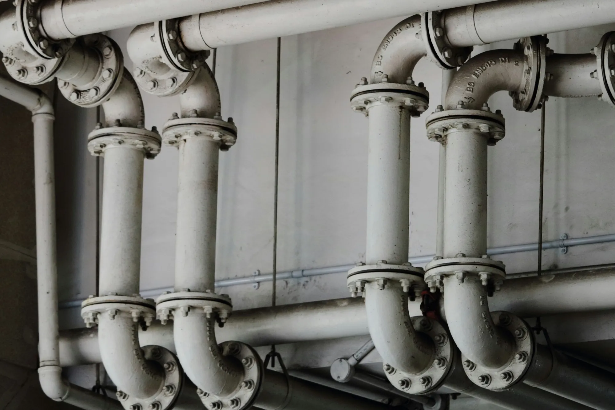 Water main pipework being commissioned