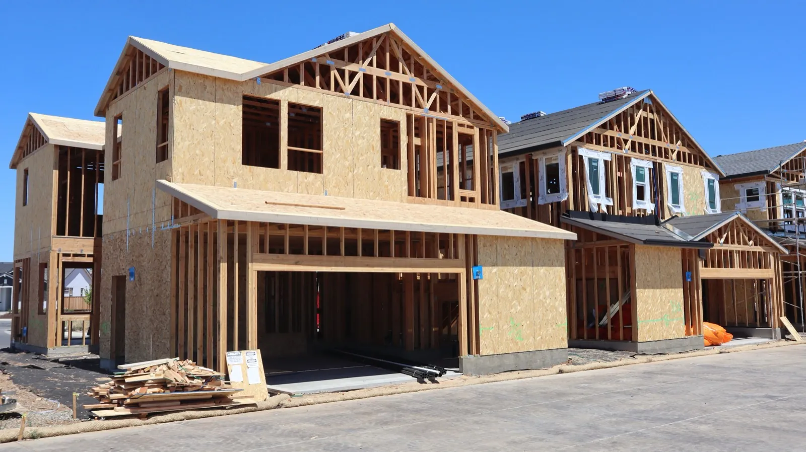 A new-build housing development under construction